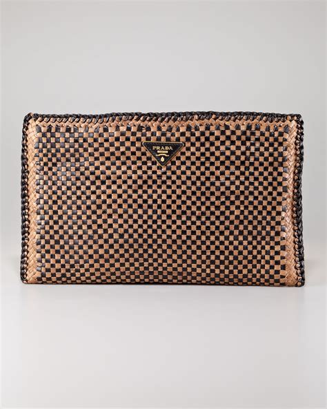 prada madras clutch